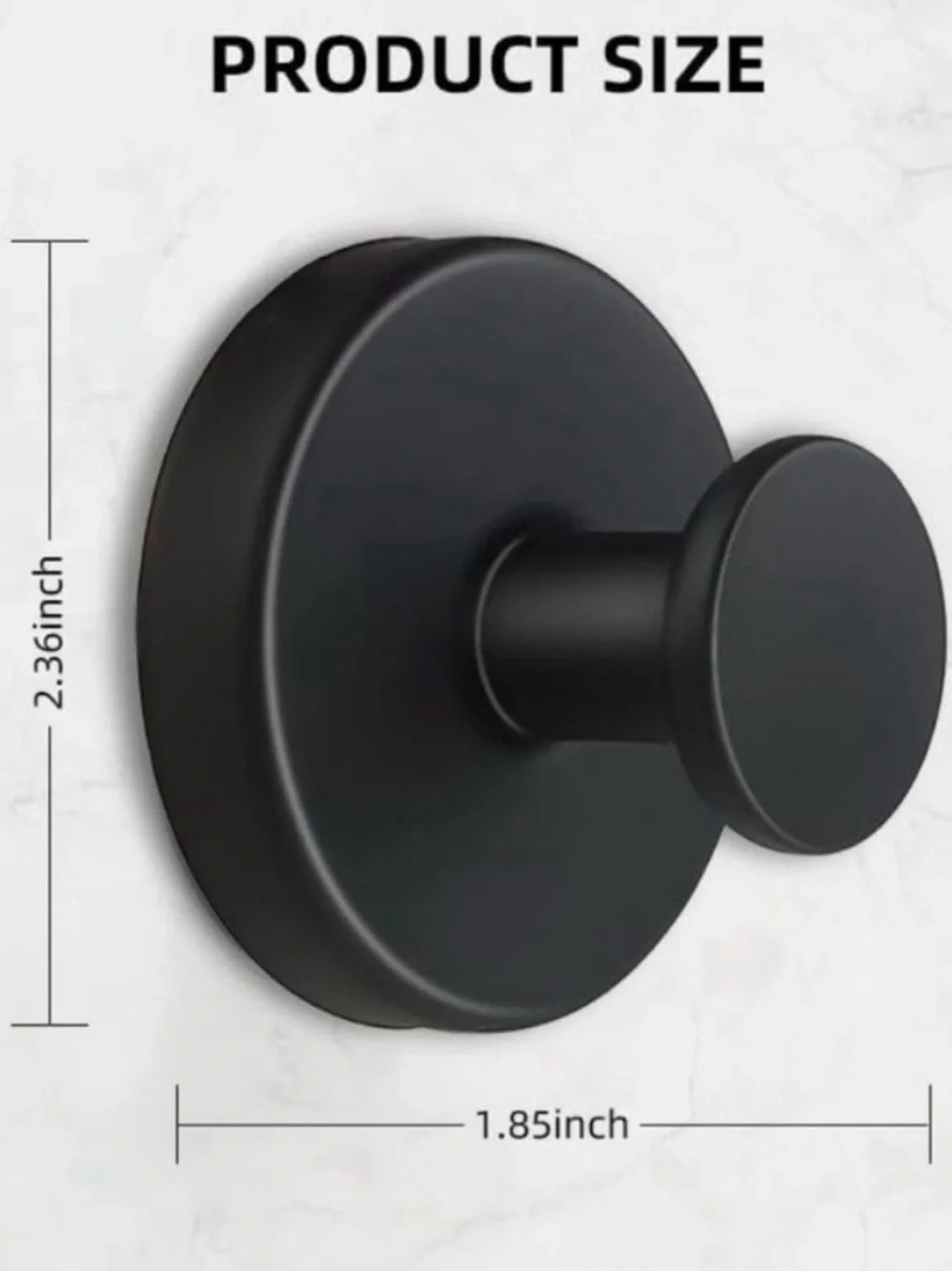 💞 New Black Anti-Rust Suction Wall Hook for Bath